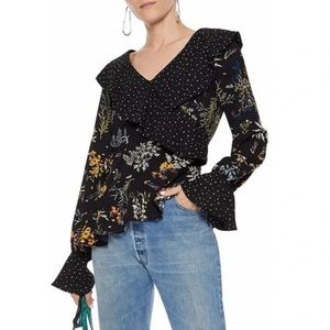 Walter Baker Floral Ruffle Blouse
